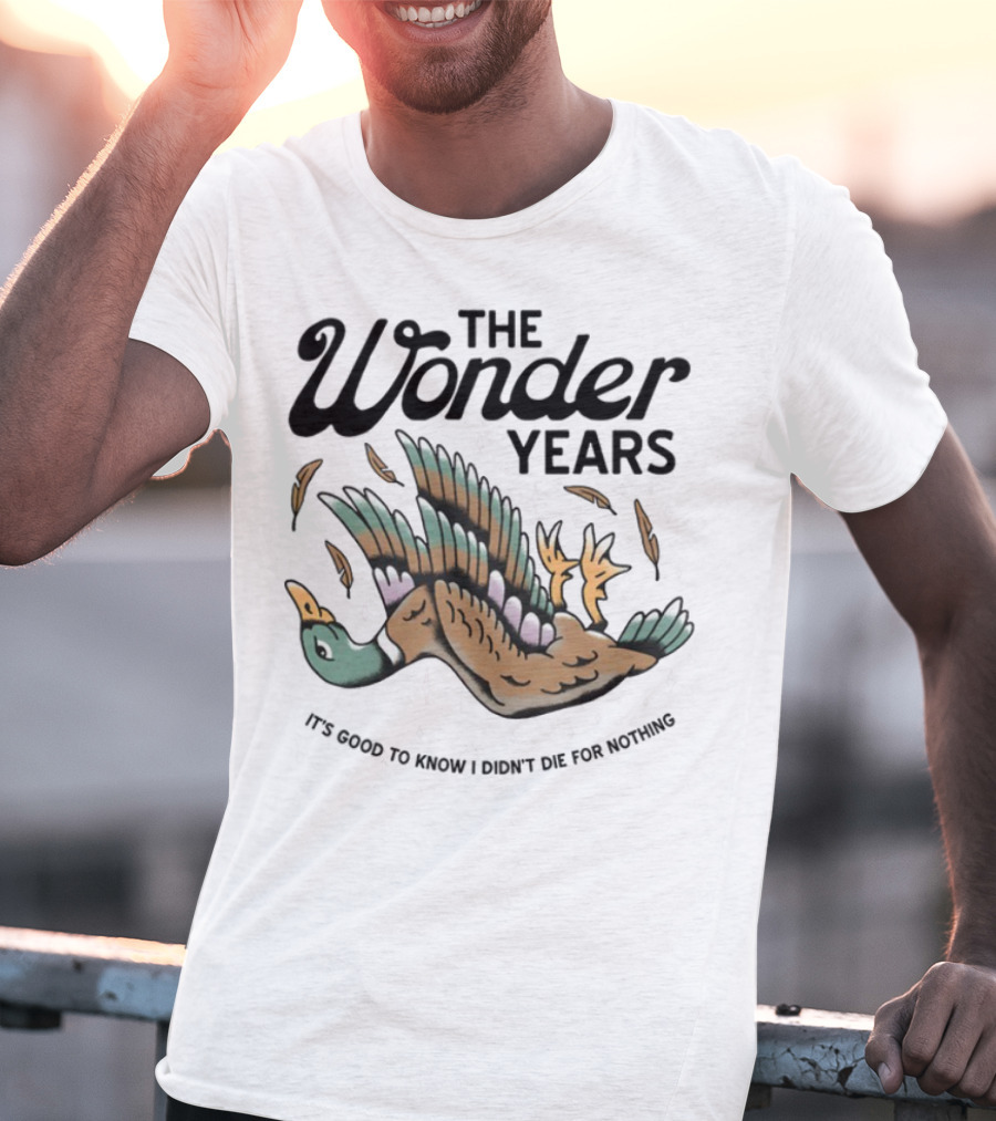 The Wonder Years Mallard Flying Feathers Falling Design T-Shirt