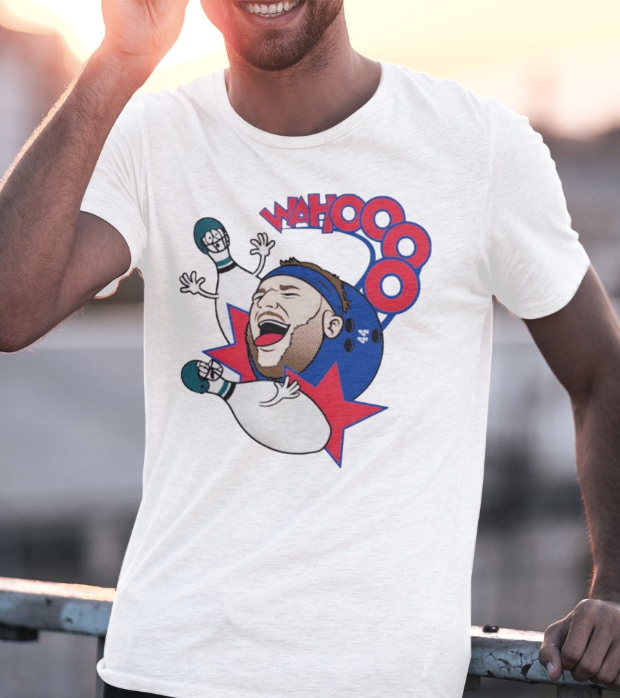 Wahooo Bowling Philadelphia Eagles New York Giants Football Face Off T-Shirt