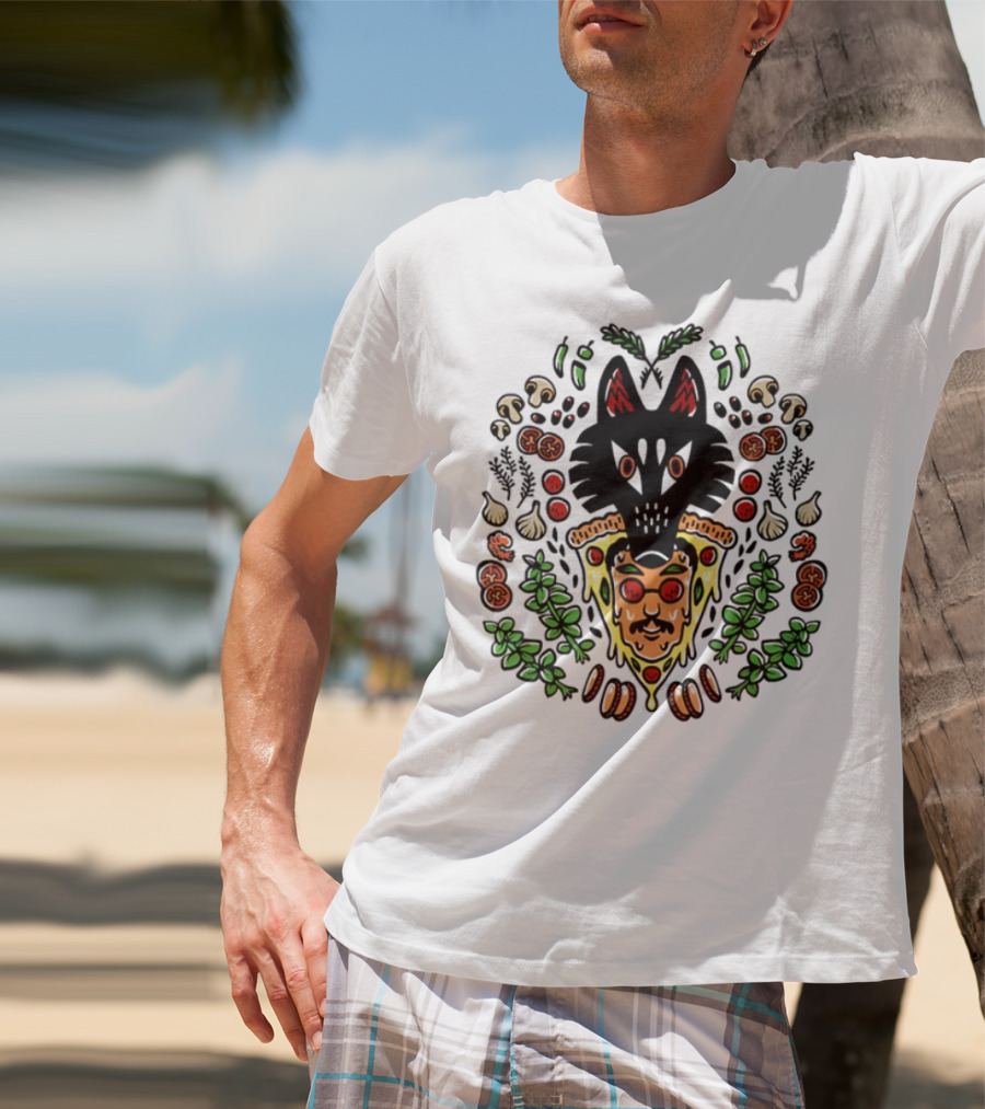 Wolf Pizza John Artistry Fusion With Toppings And Herbs T-Shirt