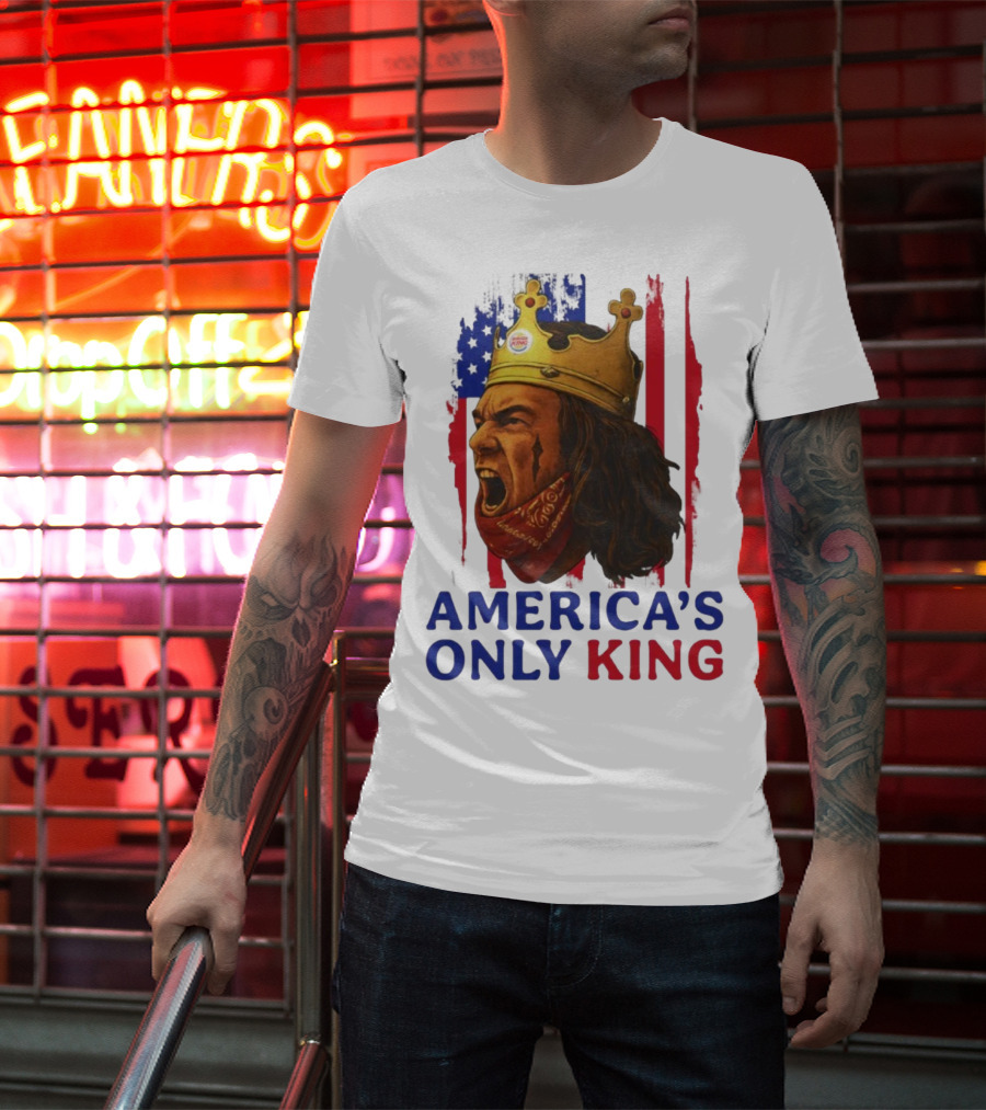 America's Only King Burger King Crown USA Theme T-Shirt