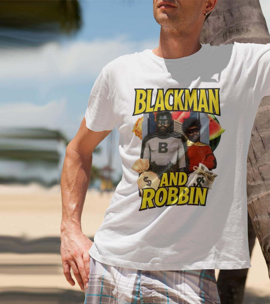 Blackman And Robbin Urban Twist Iconic Duo Bold Parody T-Shirt