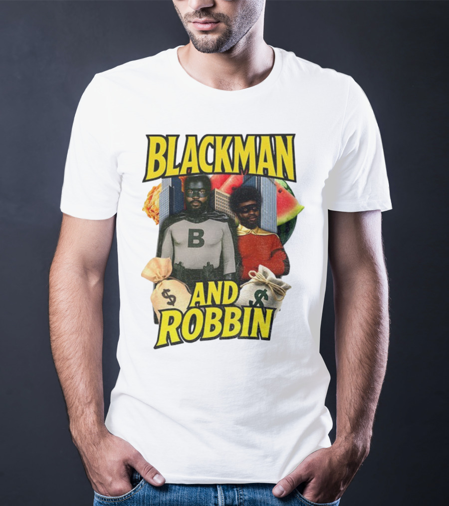 Blackman And Robbin Urban Twist Iconic Duo Bold Parody T-Shirt