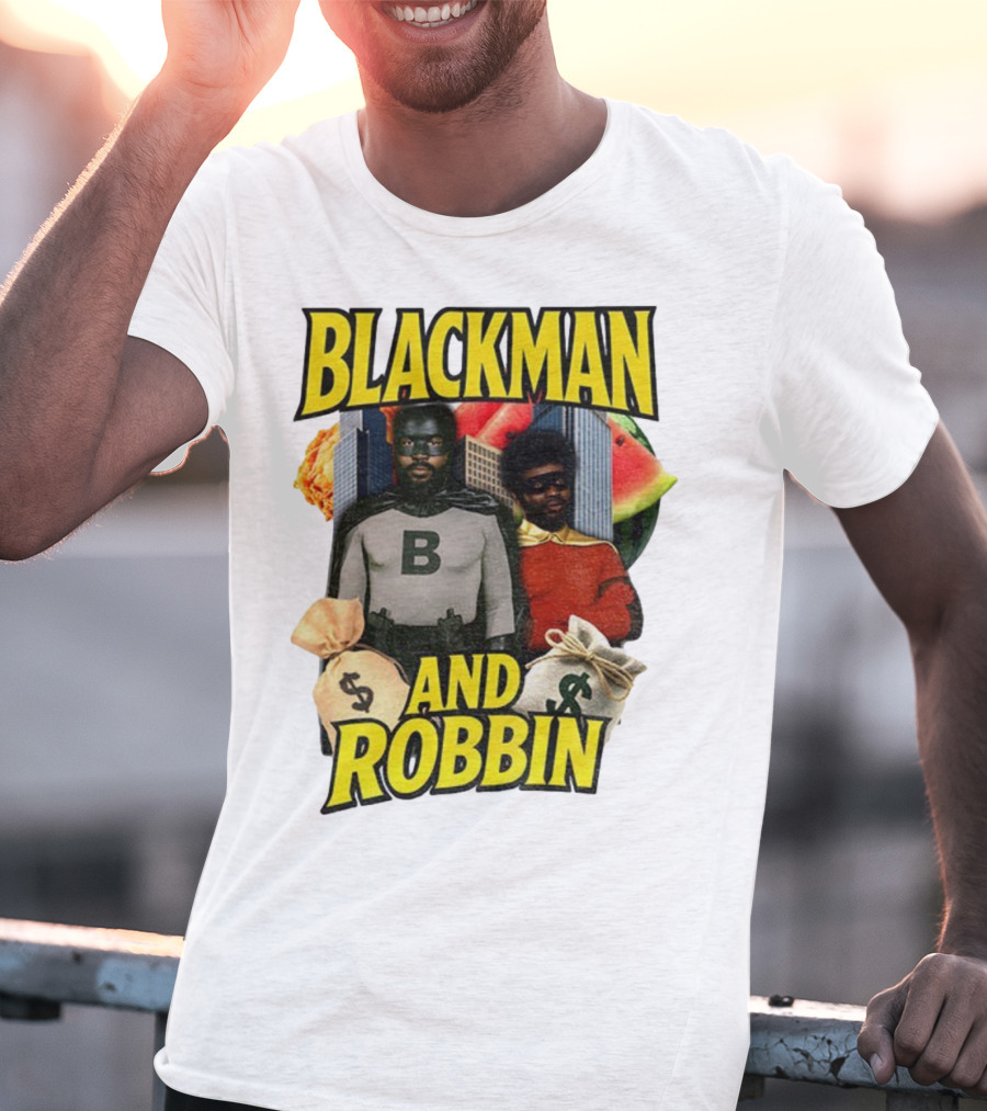 Blackman And Robbin Urban Twist Iconic Duo Bold Parody T-Shirt