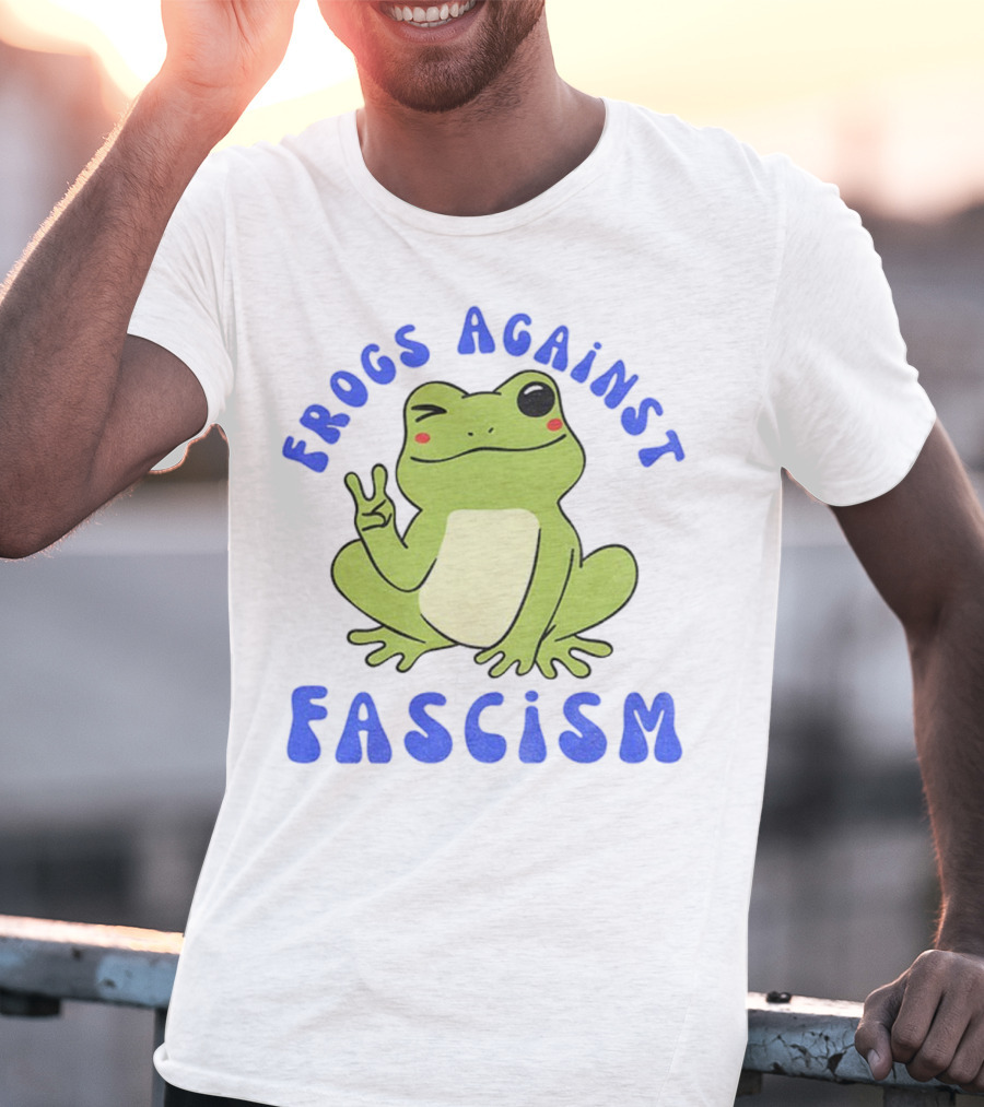 Frogs Against Fascism Cute Peaceful Frog Meme T-Shirt