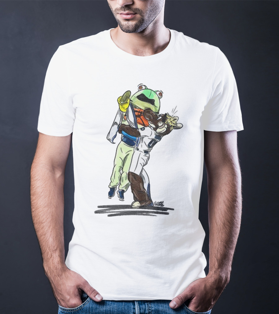 Mariner Moose Hugging Frog Mascot Seattle Mariners MLB Baseball 2025 T-Shirt