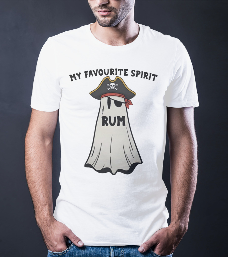 My Favourite Spirit Rum Pirate Ghost Funny Halloween Costume T-Shirt