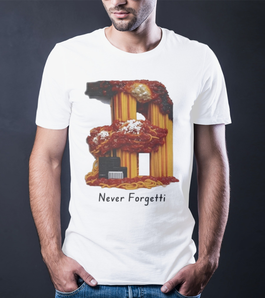 Never Forgetti Spaghetti 9/11 Memory Loss Awareness T-Shirt