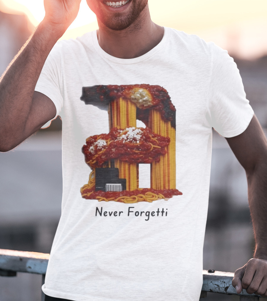 Never Forgetti Spaghetti 9/11 Memory Loss Awareness T-Shirt
