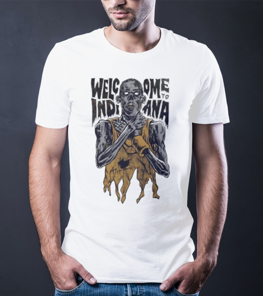 New York Knicks Killer Welcome To Indiana Pacers Zombie Player Choking Graphic T-Shirt