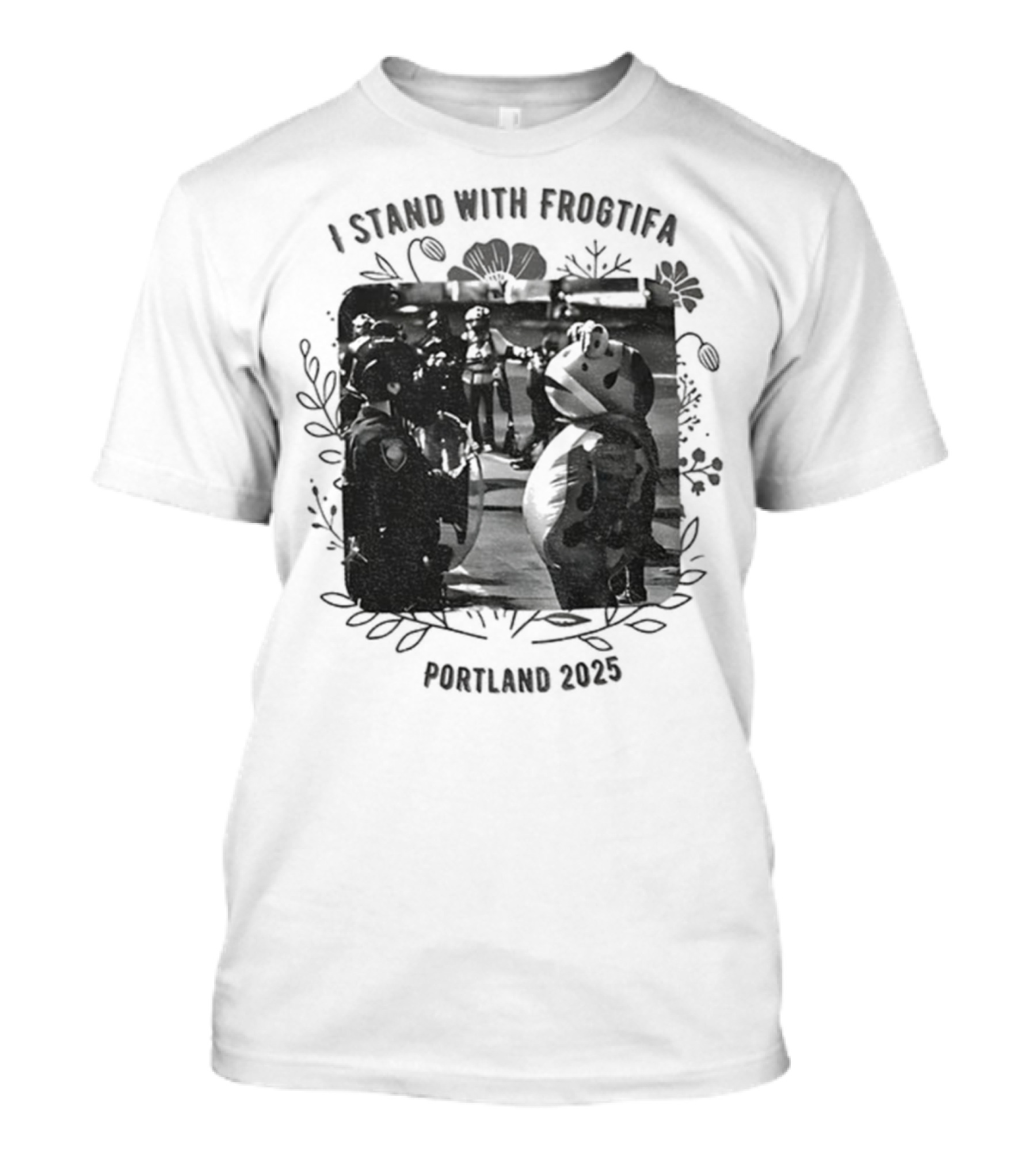 I Stand With Frogtifa Portland Frog Portland 2025 T-Shirt