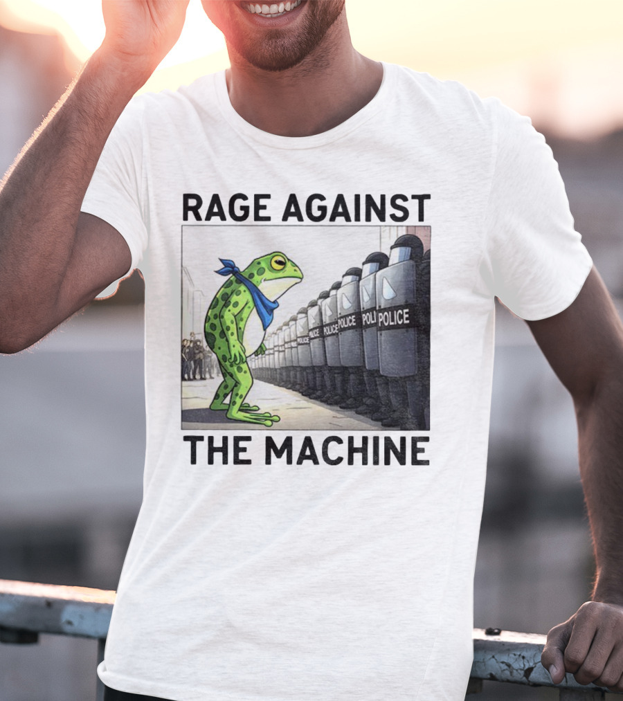 Rage Against The Machine Portland Frog Police Anti-Fascism Vintage T-Shirt