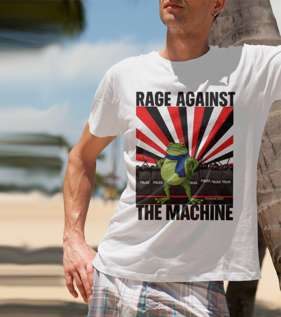 Rage Against The Machine Portland Frog Police 2025 Anti Trump Vintage T-Shirt