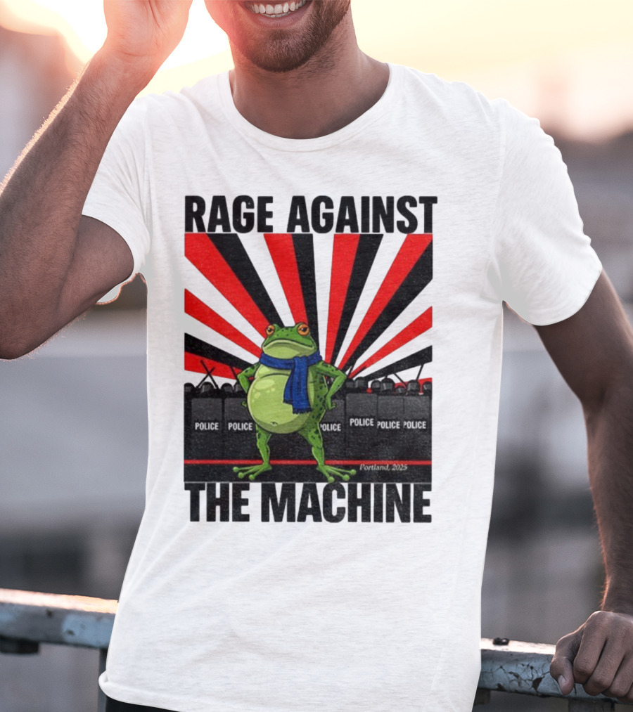 Rage Against The Machine Portland Frog Police 2025 Anti Trump Vintage T-Shirt