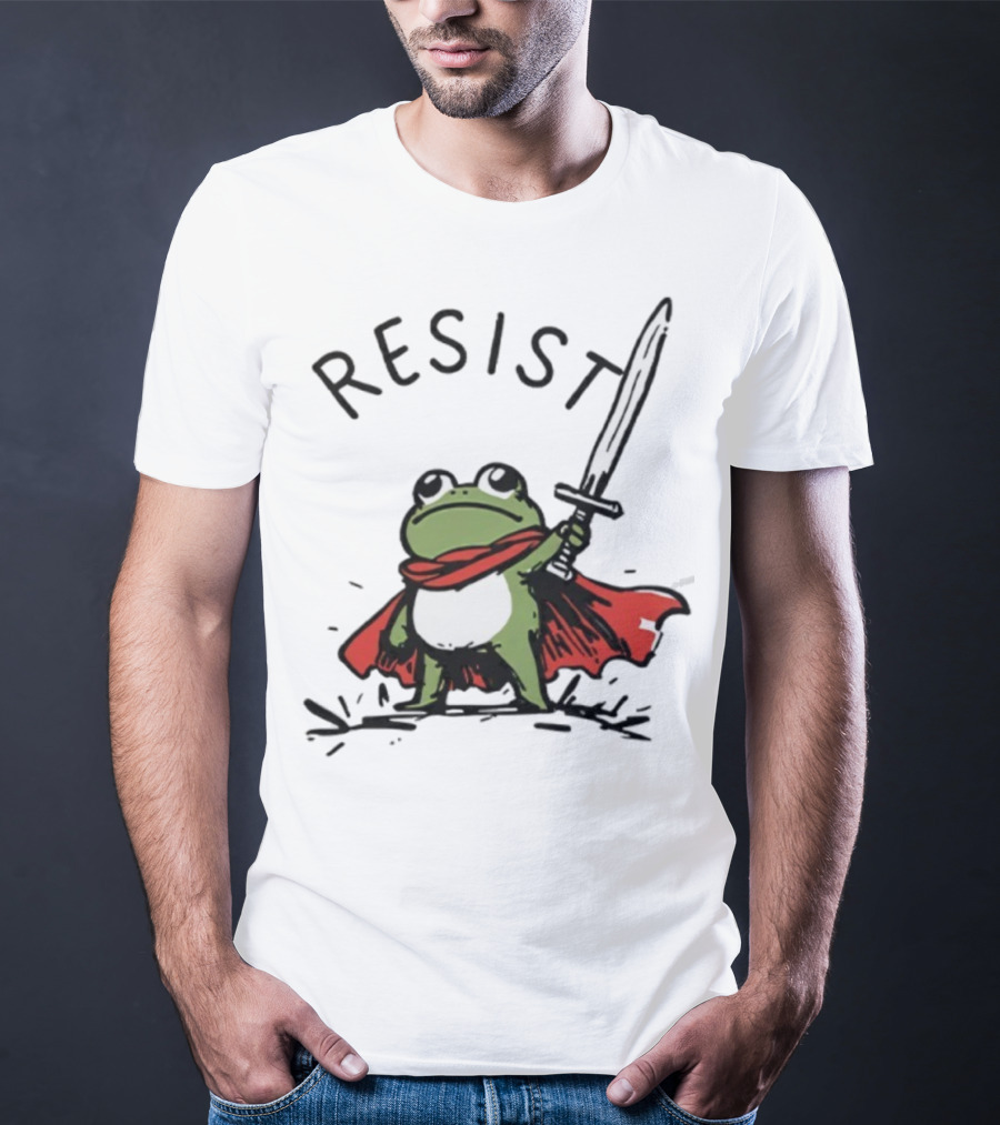 Portland Frog Resist Sword Cape T-Shirt