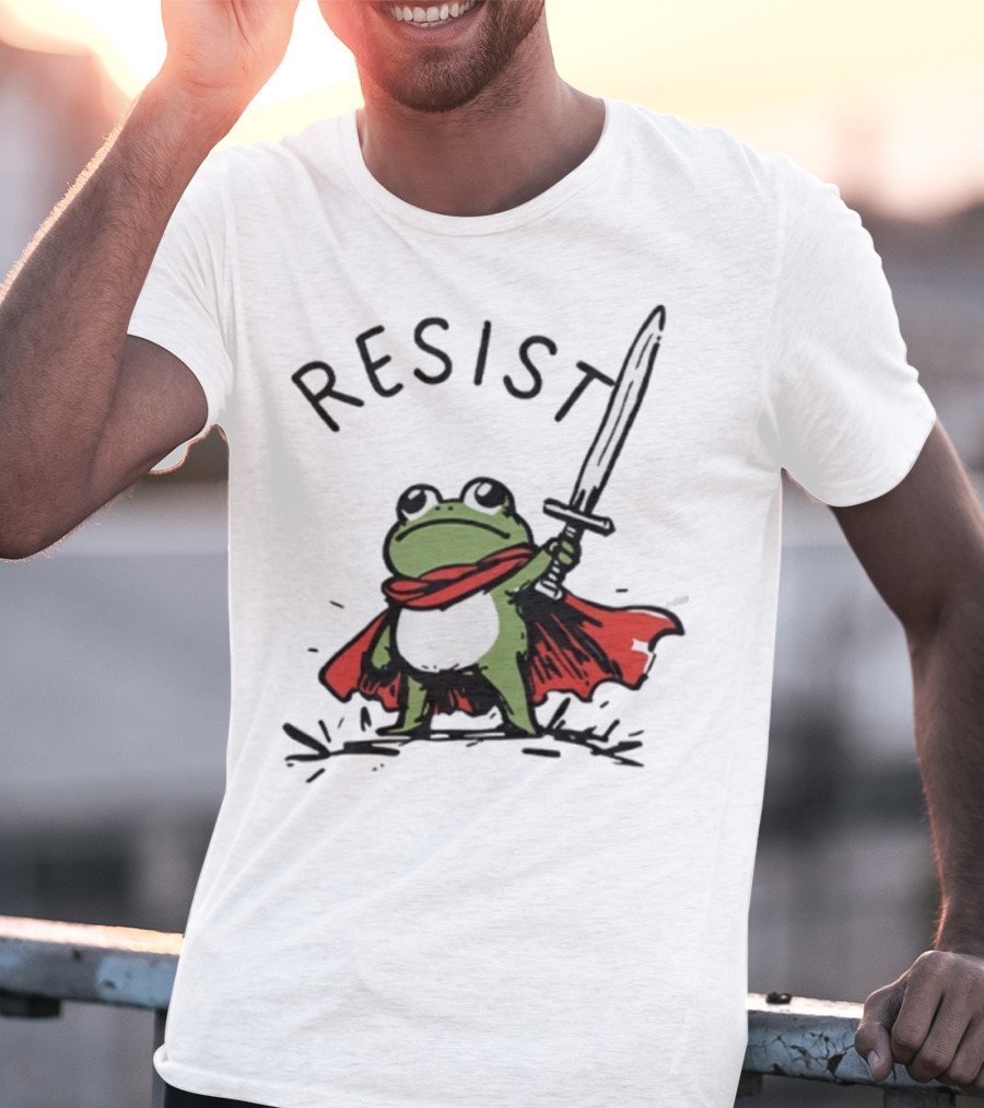 Portland Frog Resist Sword Cape T-Shirt