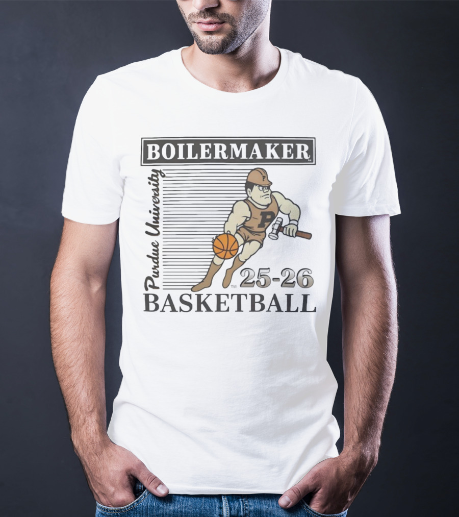 Purdue University Boilermaker 25-26 Basketball Vintage Russell Athletic T-Shirt