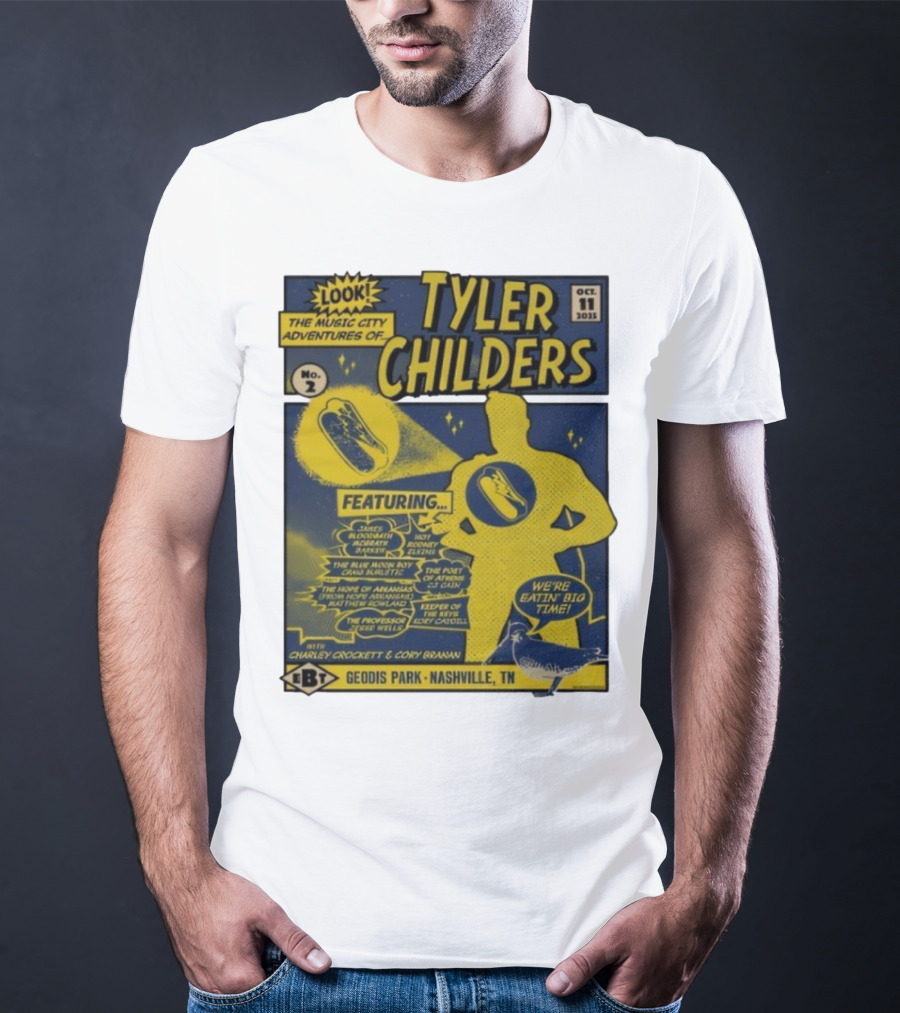 Tyler Childers The Music City Adventures Featuring Charley Crockett Cory Branan GEODIS Park Nashville TN Oct 11 2025 T-Shirt