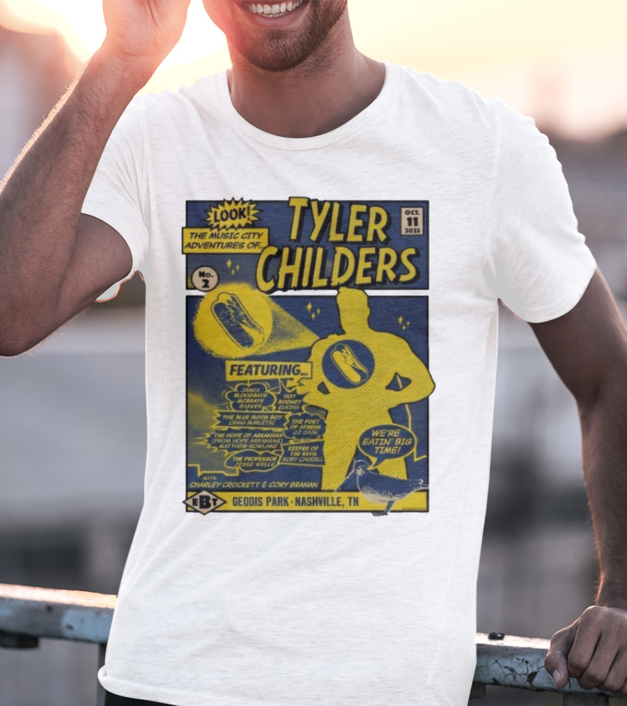Tyler Childers The Music City Adventures Featuring Charley Crockett Cory Branan GEODIS Park Nashville TN Oct 11 2025 T-Shirt