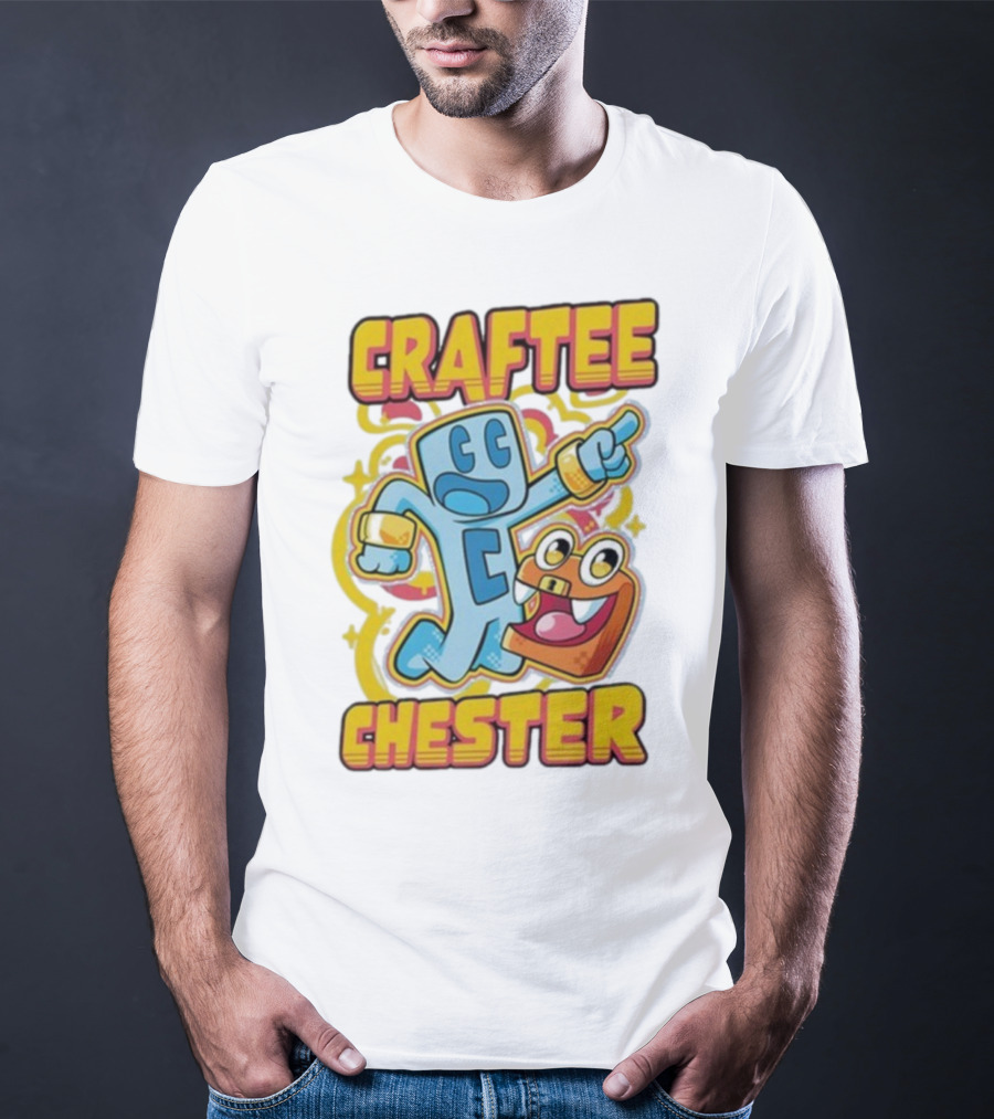Craftee Chester Cartoon Characters Adventure T-Shirt