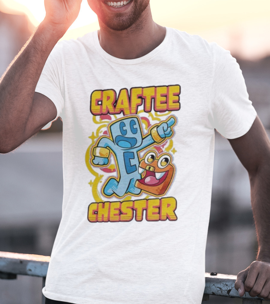 Craftee Chester Cartoon Characters Adventure T-Shirt