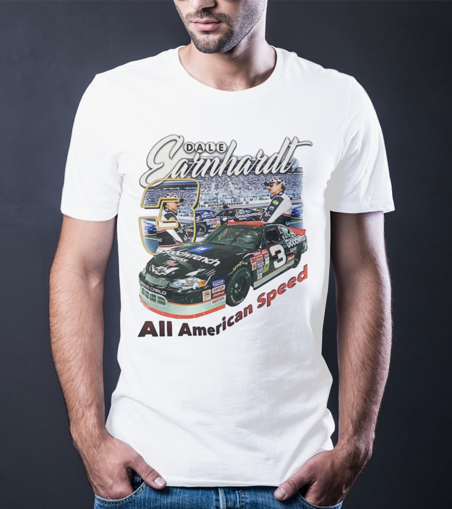Dale Earnhardt Chevrolet Monte Carlo Number 3 Goodwrench NASCAR All American Speed T-Shirt