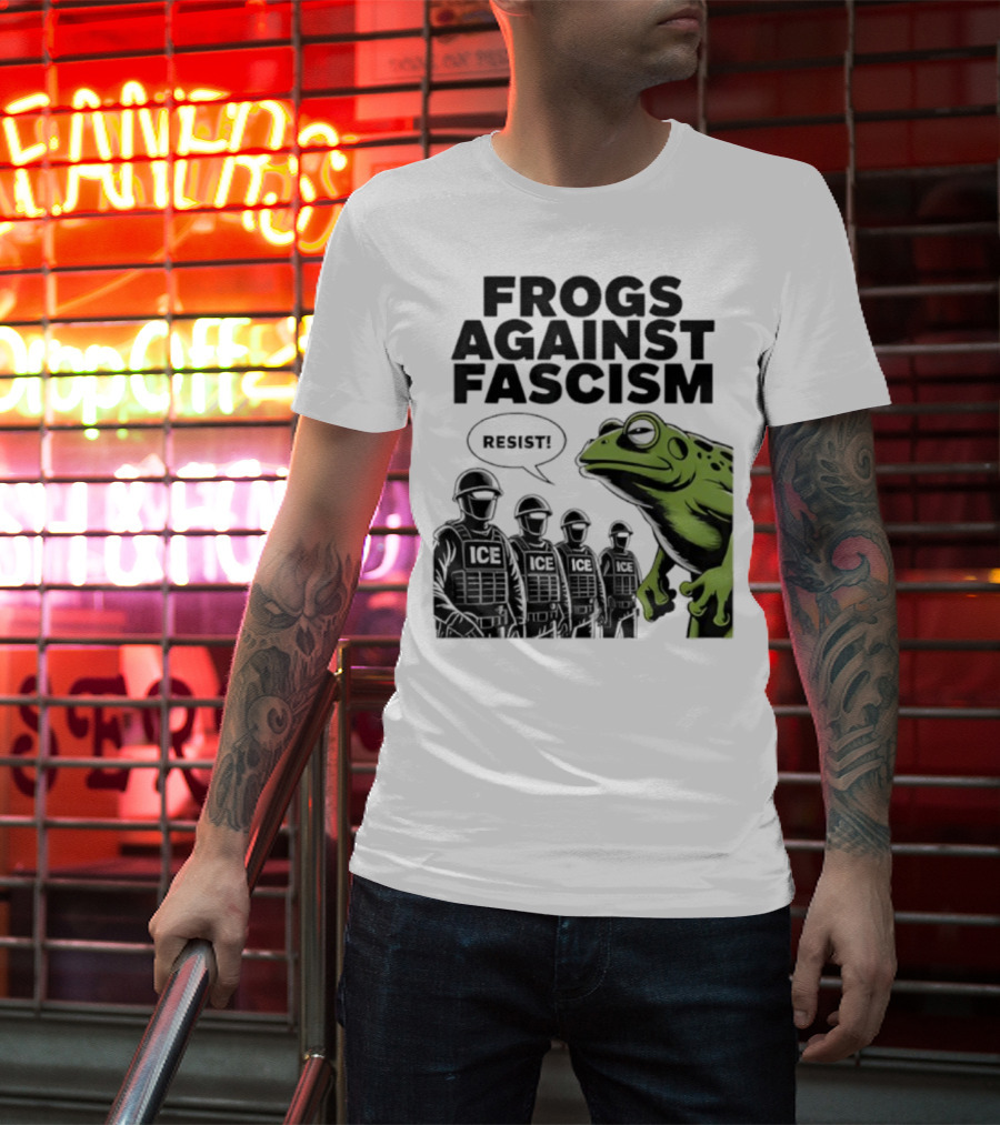 Frogs Against Fascism Resist No Kings USA 50501 T-Shirt