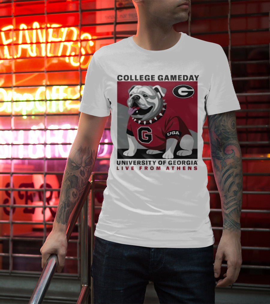 Georgia Bulldogs College Gameday University Of Georgia Live From Athens UGA 2025 T-Shirt