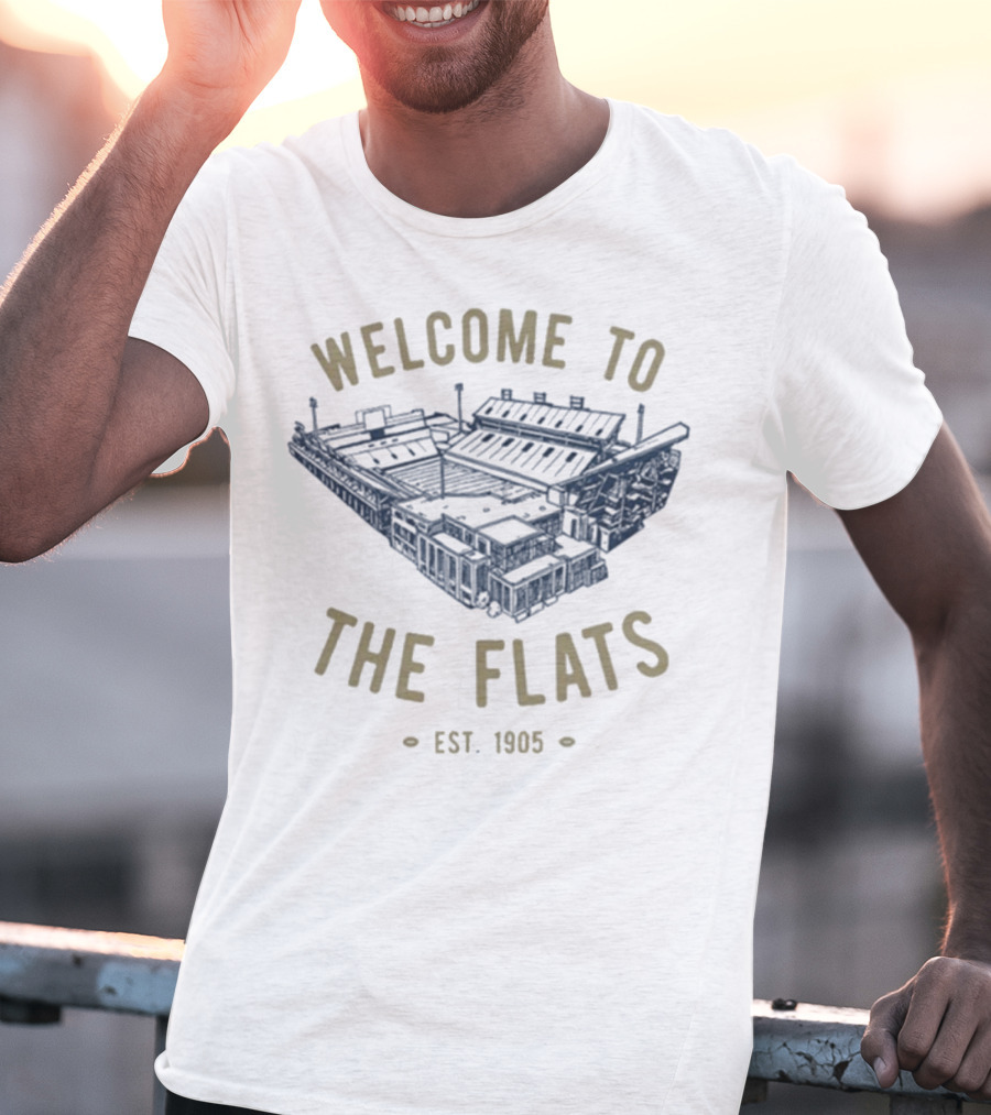 Georgia Tech Yellow Jackets Welcome To The Flats Est 1905 Stadium Blueprint T-Shirt