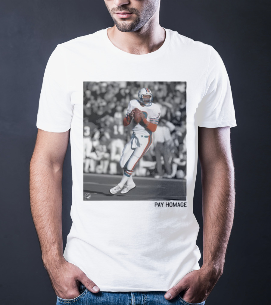 Miami Dolphins Dan Marino Ash Retro Football Legend T-Shirt
