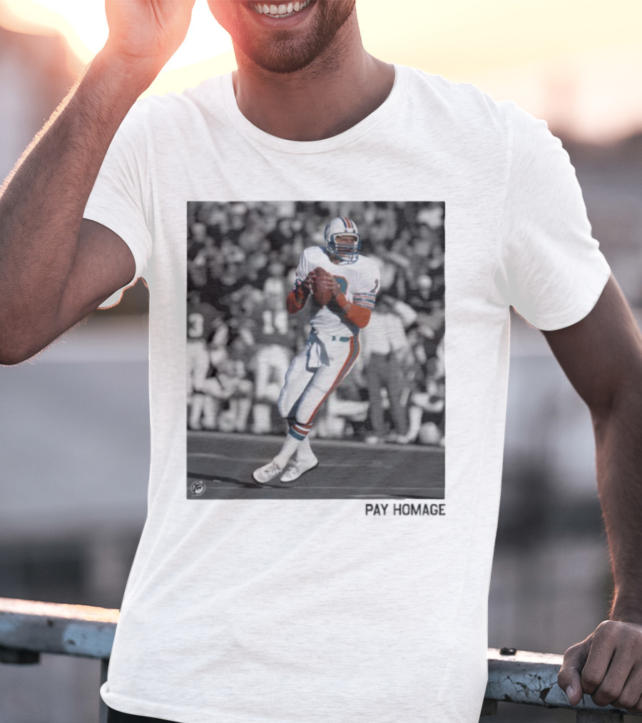 Miami Dolphins Dan Marino Ash Retro Football Legend T-Shirt