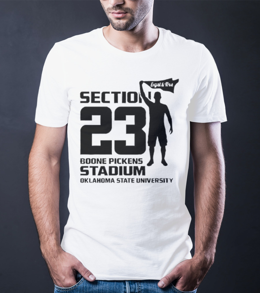 Section 23 Boone Pickens Stadium Oklahoma State University Pistol Pete T-Shirt