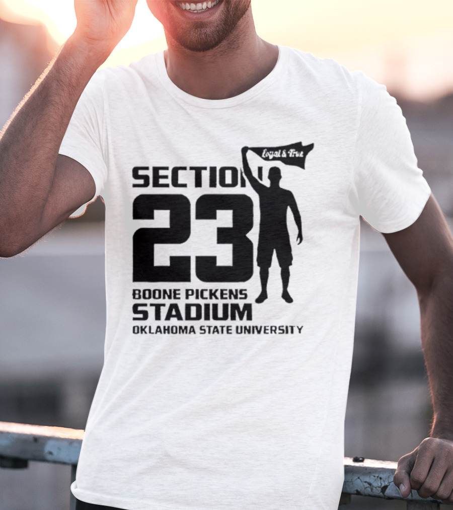 Section 23 Boone Pickens Stadium Oklahoma State University Pistol Pete T-Shirt