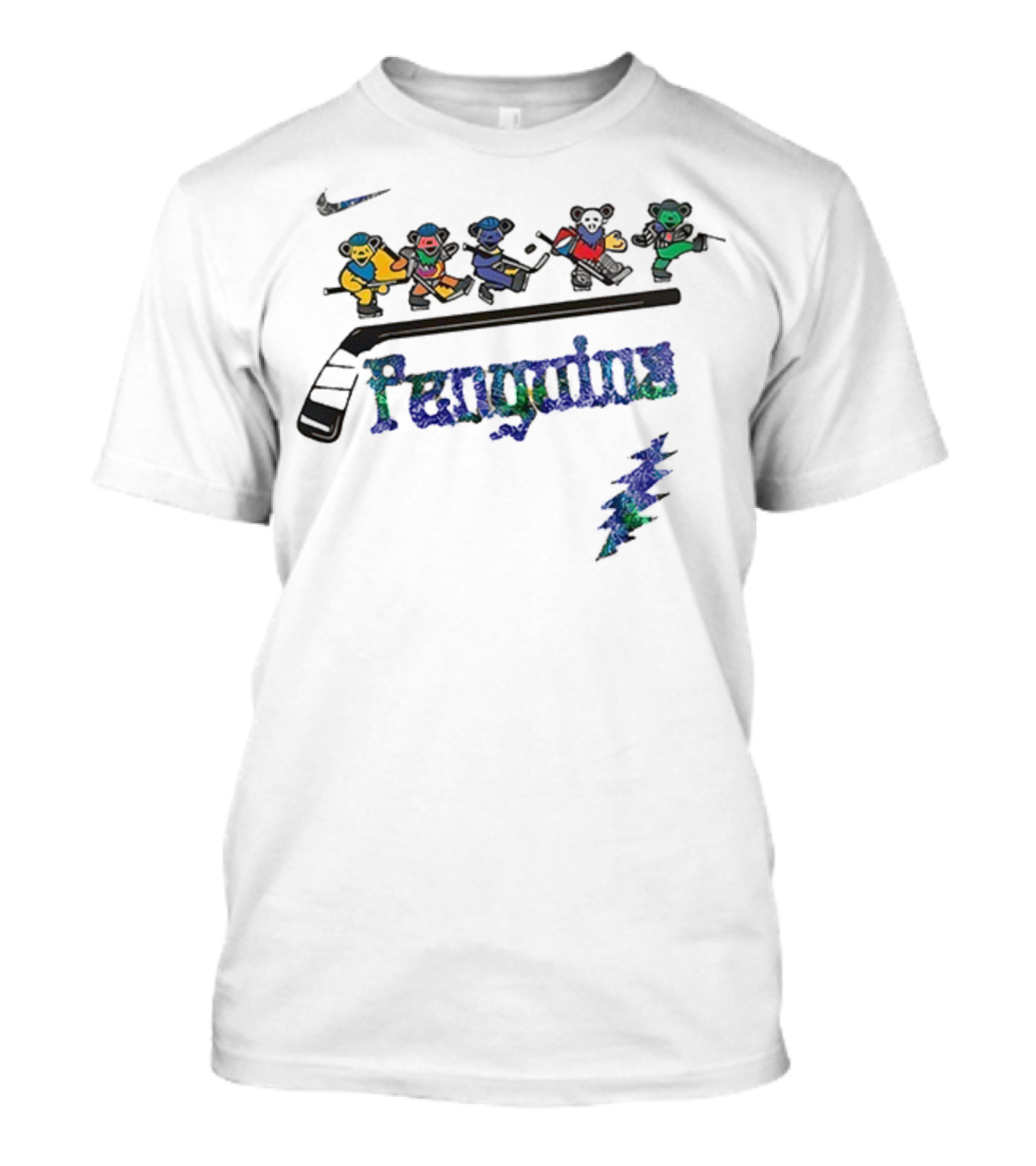 Nike Pittsburgh Penguins Grateful Dead Night 2025 NHL Hockey Bears T-Shirt