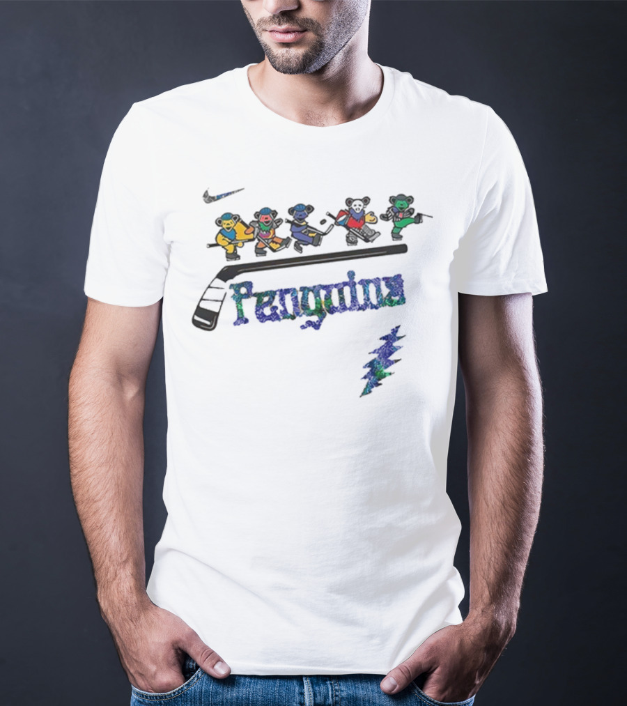 Nike Pittsburgh Penguins Grateful Dead Night 2025 NHL Hockey Bears T-Shirt