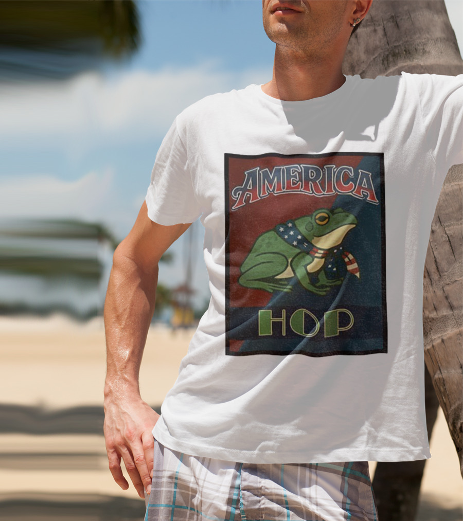 America Frog HOP Patriotic Protest Portland T-Shirt
