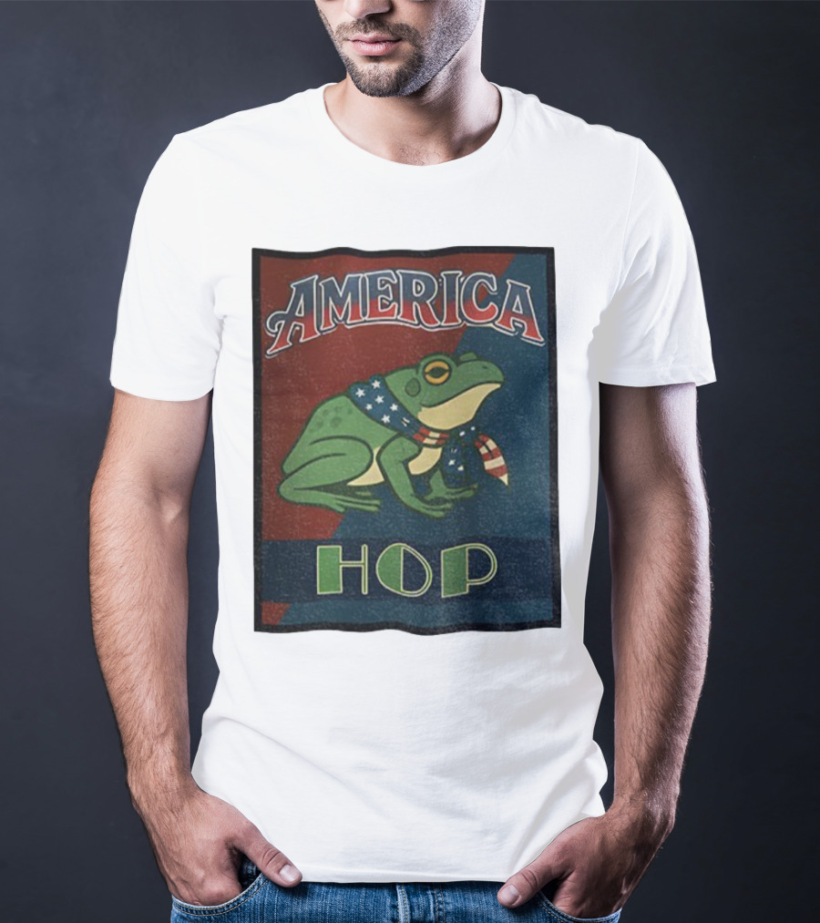 America Frog HOP Patriotic Protest Portland T-Shirt
