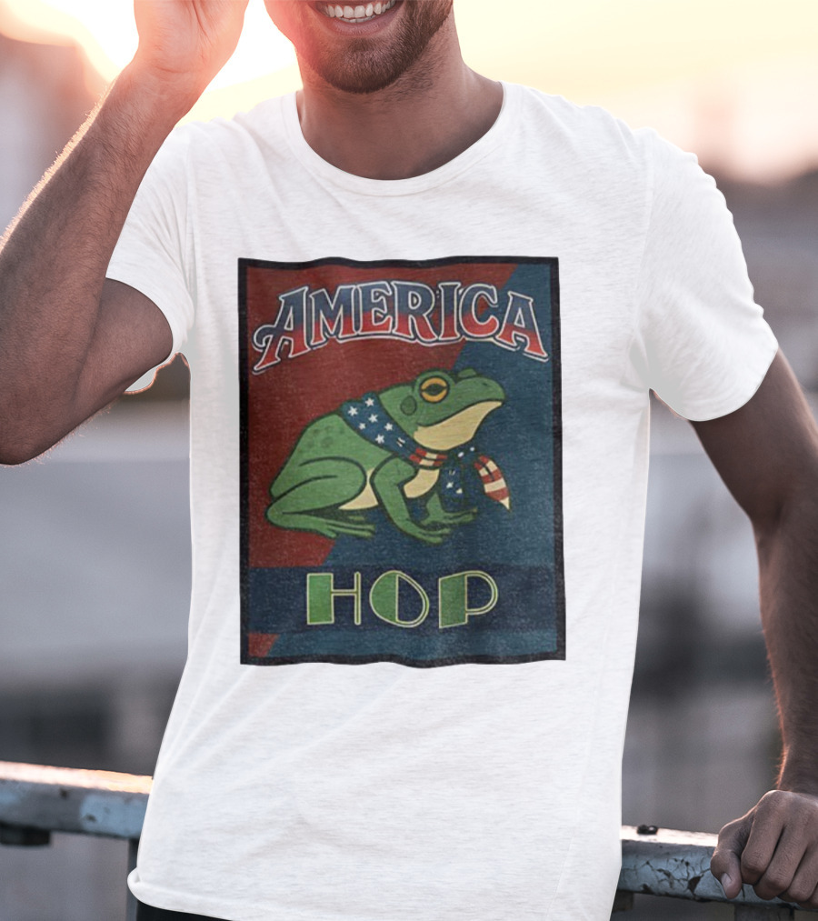 America Frog HOP Patriotic Protest Portland T-Shirt