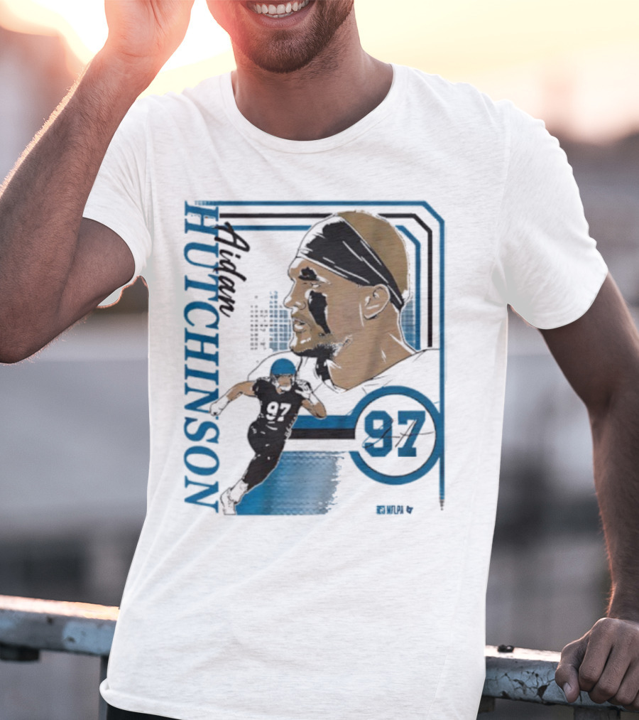 Aidan Hutchinson Signature Collage 97 Athlete Portrait T-Shirt