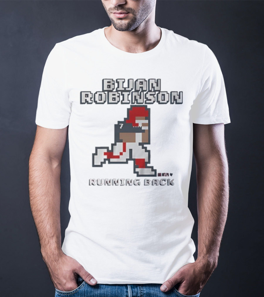 Bijan Robinson Running Back Pixel Art Retro Style T-Shirt