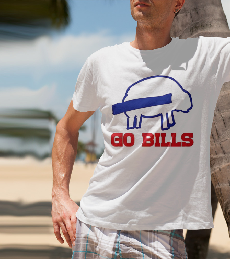 Buffalo Bills Go Bills Funny Sketch Football Fan T-Shirt