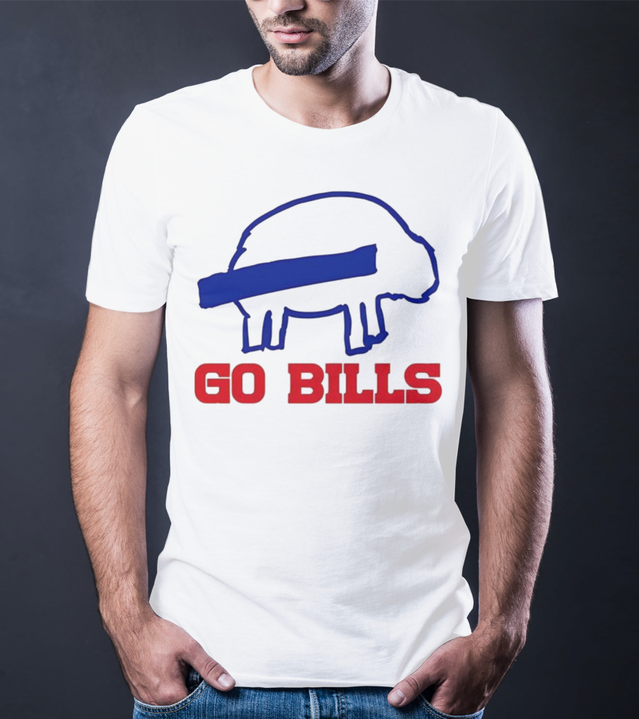 Buffalo Bills Go Bills Funny Sketch Football Fan T-Shirt
