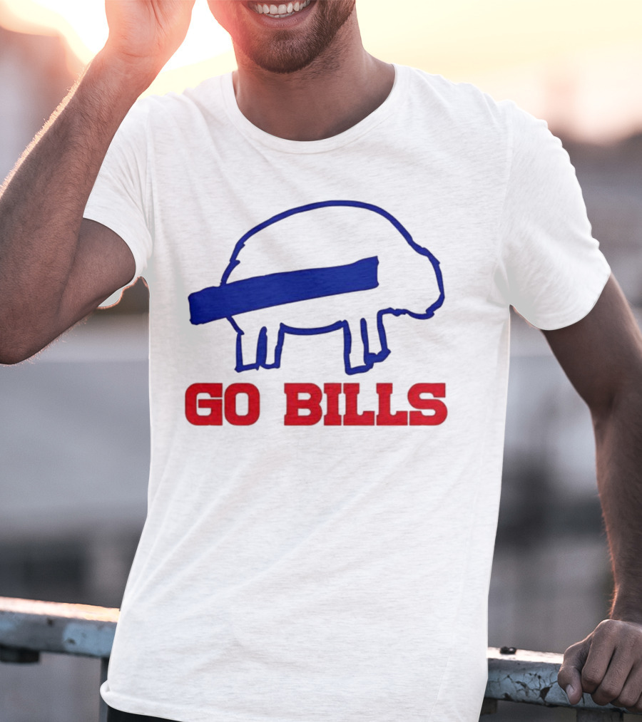 Buffalo Bills Go Bills Funny Sketch Football Fan T-Shirt