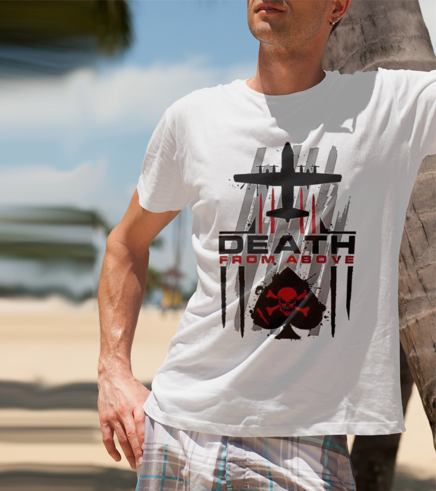 Death From Above Hercules Ace Of Spades Skull And Crossbones T-Shirt