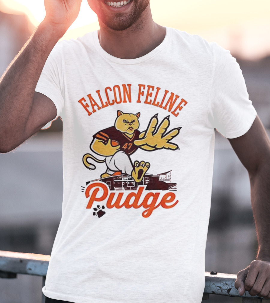 Falcon Feline Pudge 47 Football T-Shirt