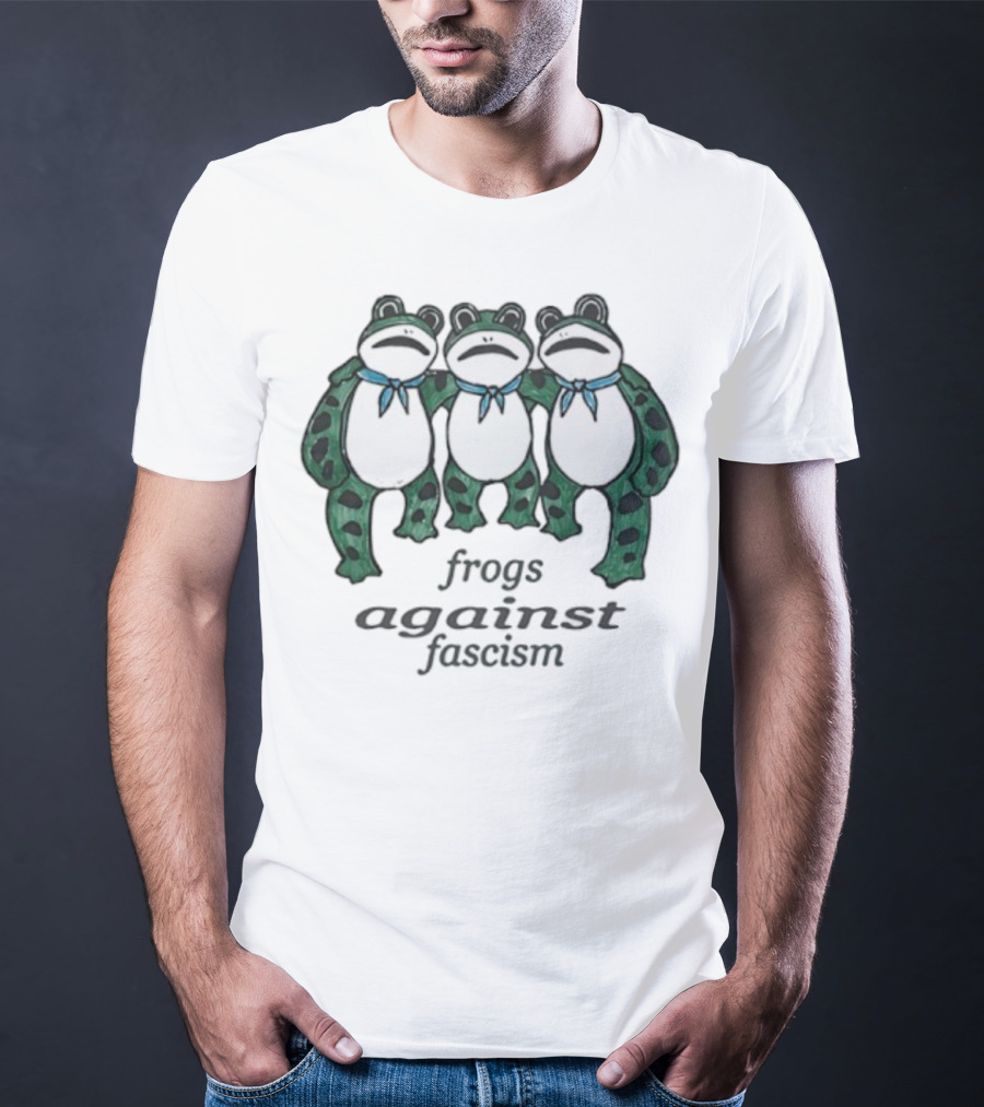 Frogs Against Fascism Three Frogs United In Harmony T-Shirt