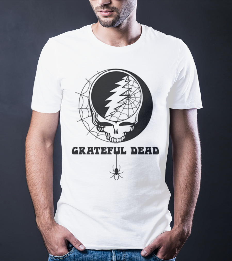 Grateful Dead Steal Your Face Spiderweb Skull Halloween T-Shirt