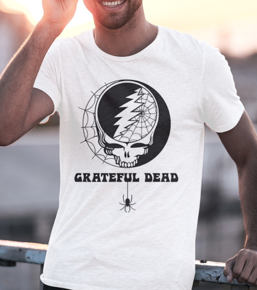 Grateful Dead Steal Your Face Spiderweb Skull Halloween T-Shirt