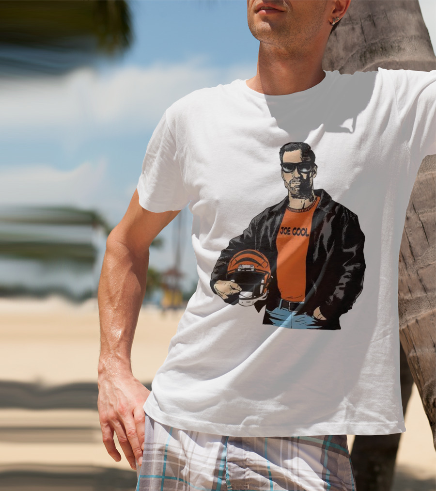 Joe Cool Cincinnati Bengals NFL Vintage Joe Burrow Helmet T-Shirt
