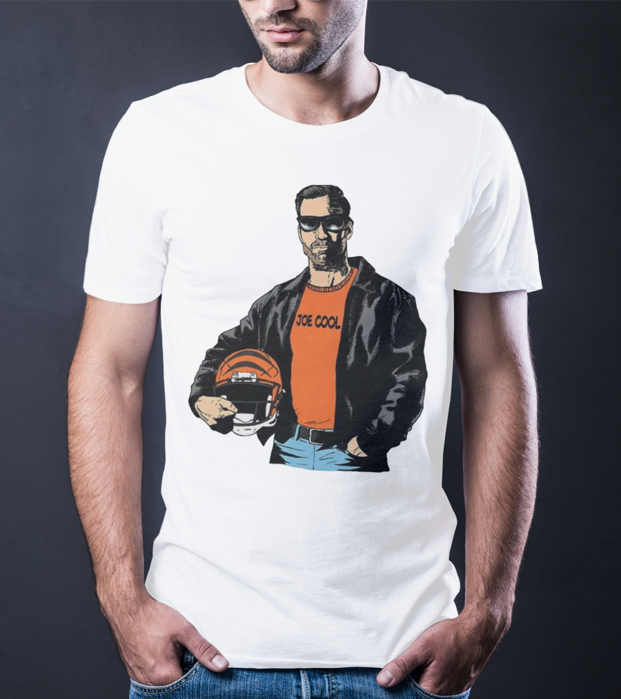 Joe Cool Cincinnati Bengals NFL Vintage Joe Burrow Helmet T-Shirt