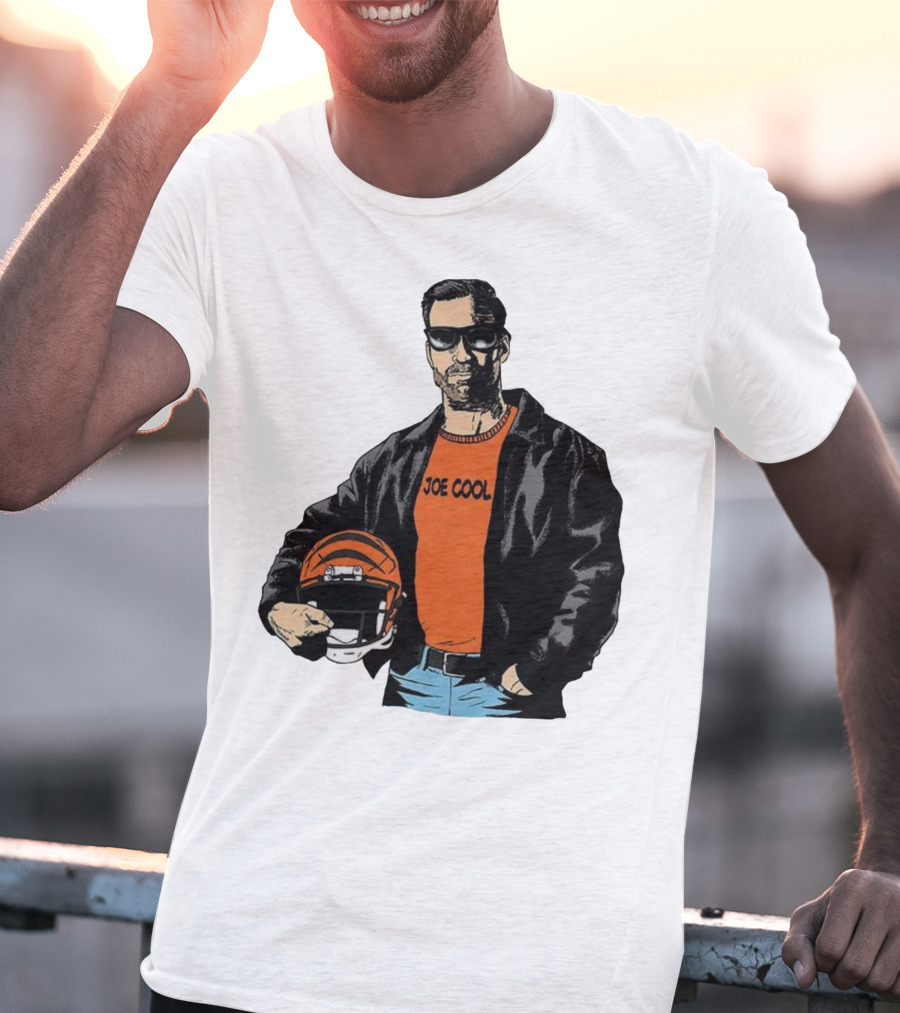 Joe Cool Cincinnati Bengals NFL Vintage Joe Burrow Helmet T-Shirt